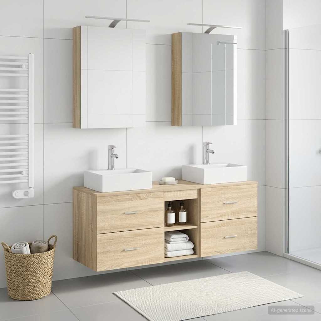 vidaXL Bathroom Furniture Set 5 pcs Sonoma Oak