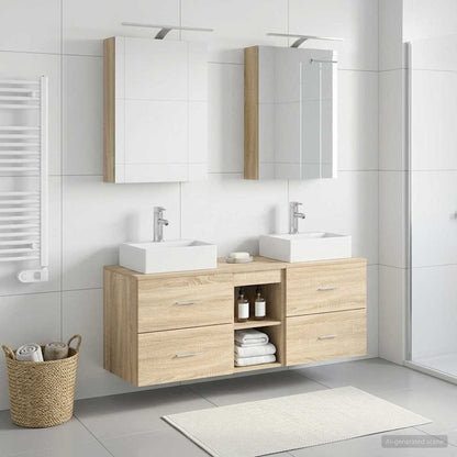 vidaXL Bathroom Furniture Set 5 pcs Sonoma Oak