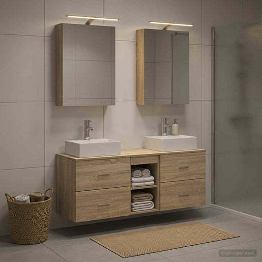 vidaXL Bathroom Furniture Set 5 pcs Sonoma Oak