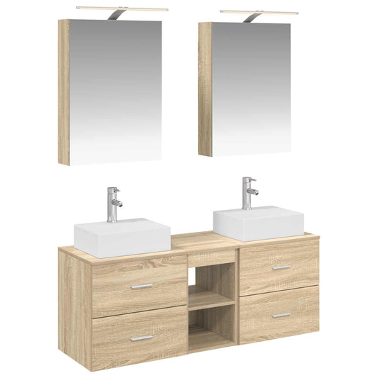 vidaXL Bathroom Furniture Set 5 pcs Sonoma Oak