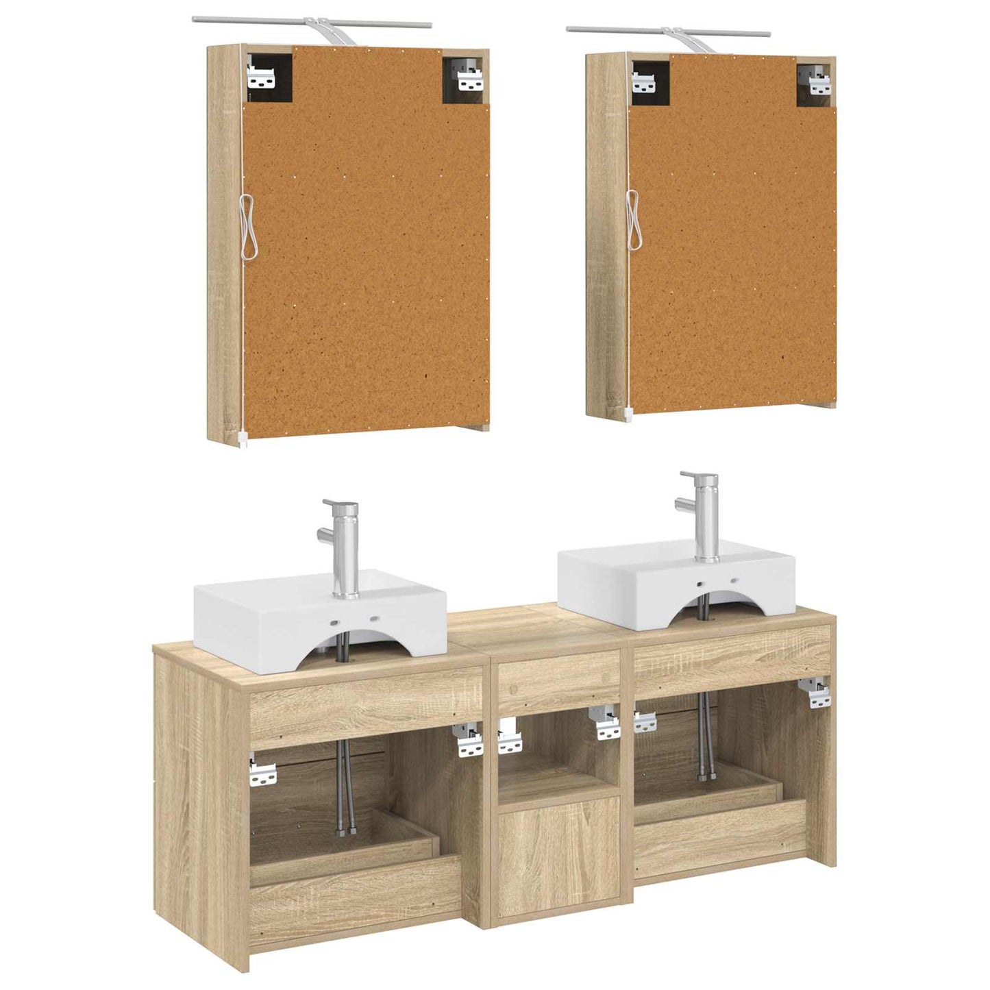 vidaXL Bathroom Furniture Set 5 pcs Sonoma Oak
