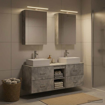 vidaXL Bathroom Furniture Set 5 pcs Concrete Grey