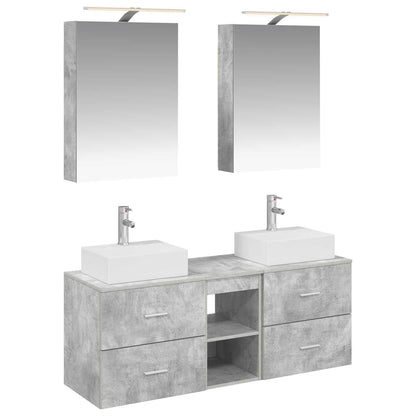 vidaXL Bathroom Furniture Set 5 pcs Concrete Grey