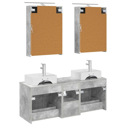 vidaXL Bathroom Furniture Set 5 pcs Concrete Grey