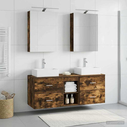 vidaXL Bathroom Furniture Set 5 pcs Smoked Oak