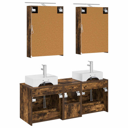 vidaXL Bathroom Furniture Set 5 pcs Smoked Oak
