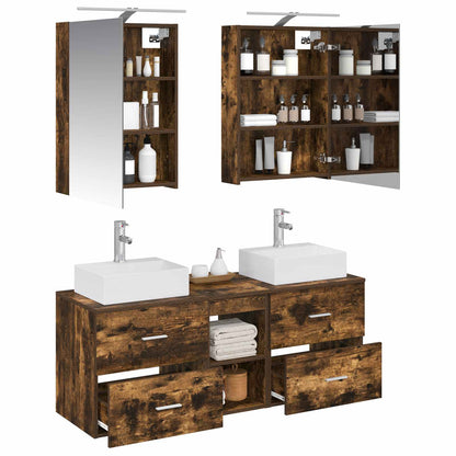 vidaXL Bathroom Furniture Set 5 pcs Smoked Oak