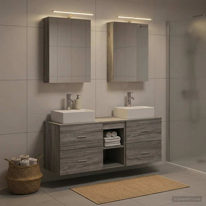vidaXL Bathroom Furniture Set 5 pcs Grey Sonoma