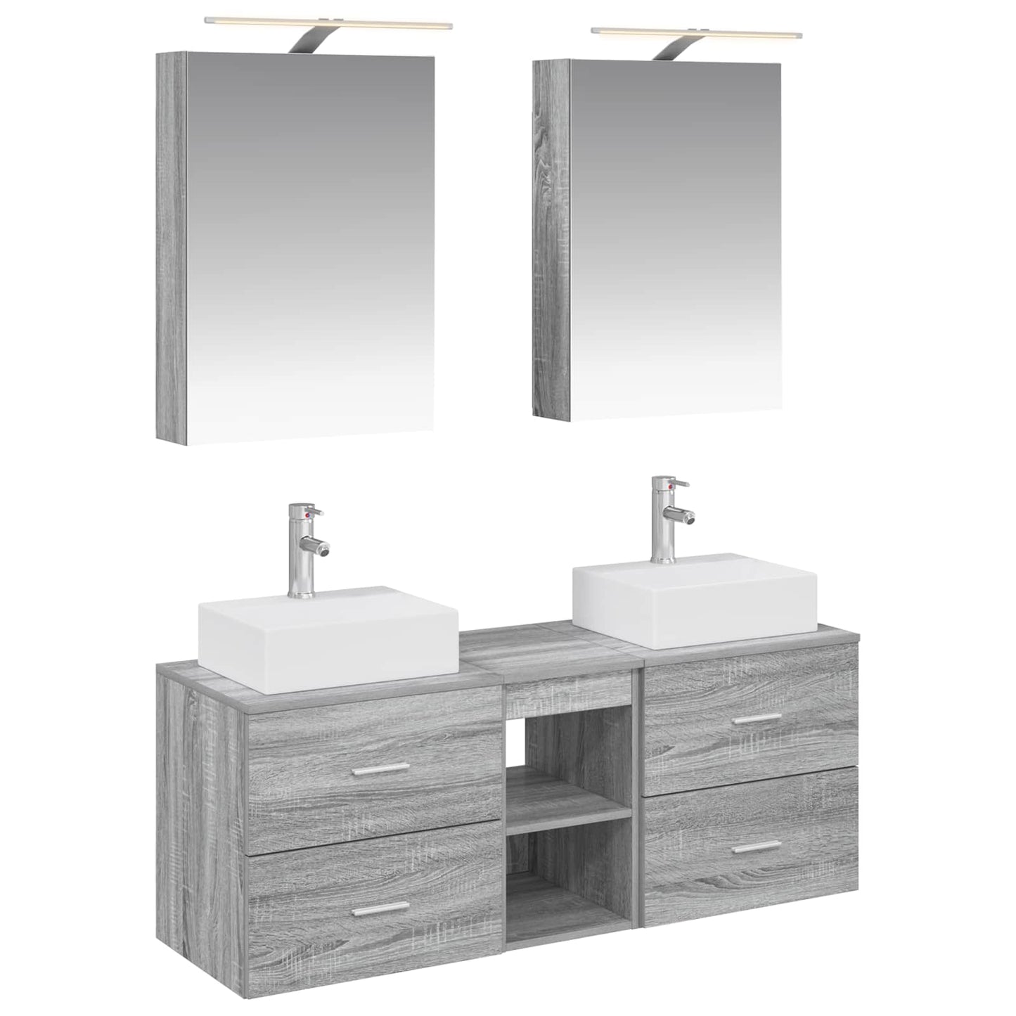 vidaXL Bathroom Furniture Set 5 pcs Grey Sonoma