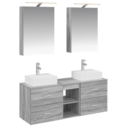 vidaXL Bathroom Furniture Set 5 pcs Grey Sonoma