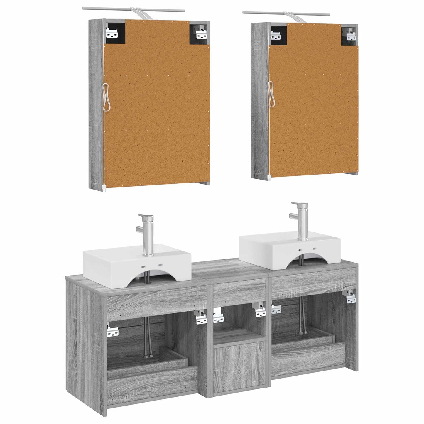 vidaXL Bathroom Furniture Set 5 pcs Grey Sonoma