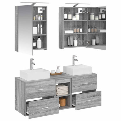 vidaXL Bathroom Furniture Set 5 pcs Grey Sonoma