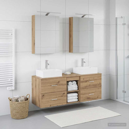 vidaXL Bathroom Furniture Set 5 pcs Artisan Oak