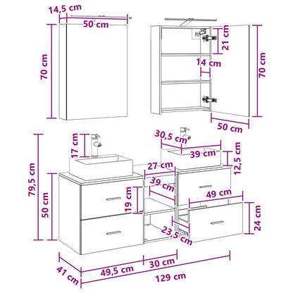 vidaXL Bathroom Furniture Set 5 pcs Artisan Oak