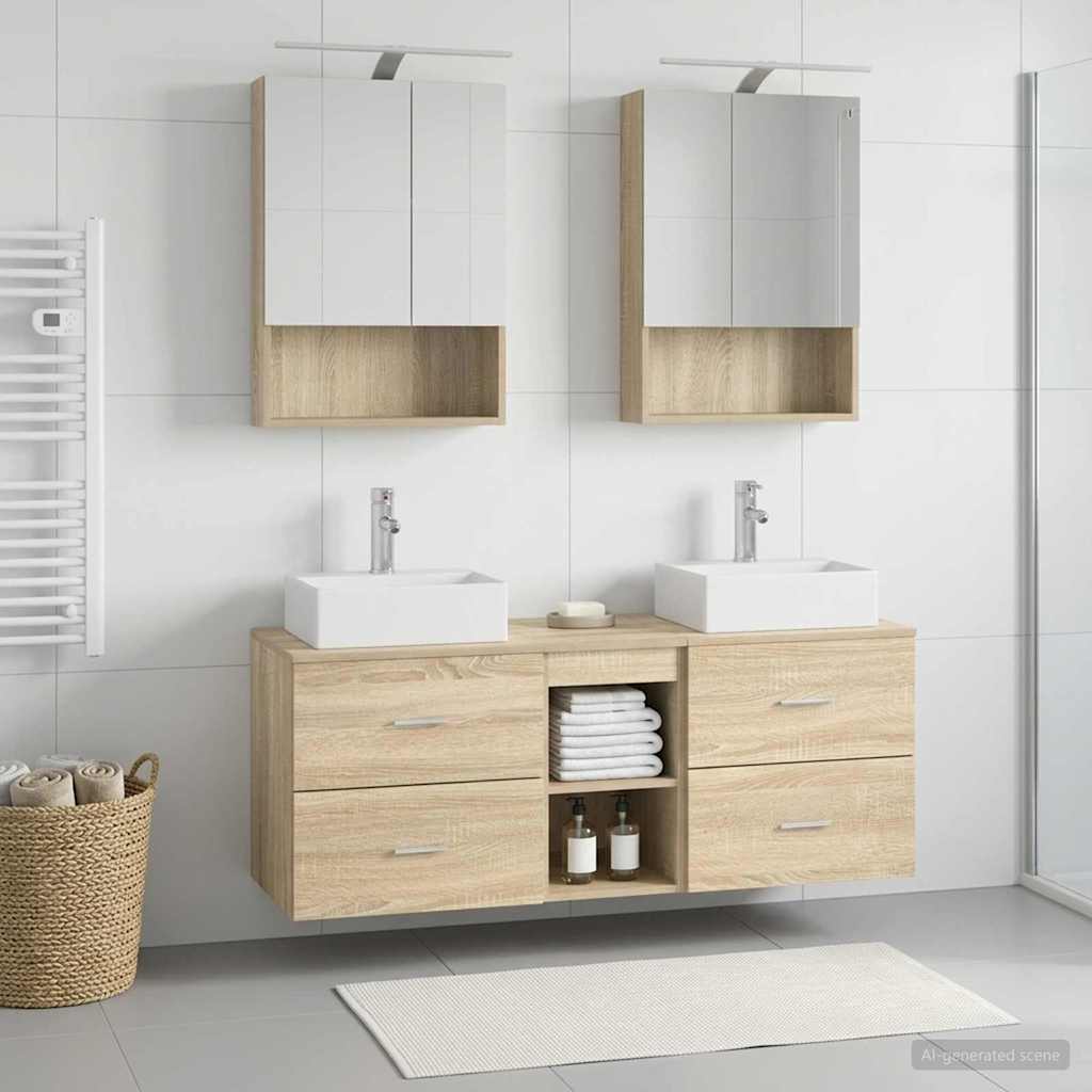vidaXL Bathroom Furniture Set 5 pcs Sonoma Oak