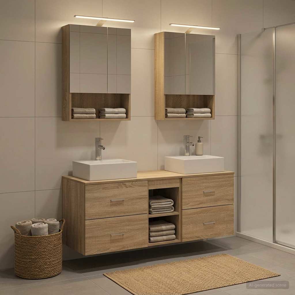 vidaXL Bathroom Furniture Set 5 pcs Sonoma Oak