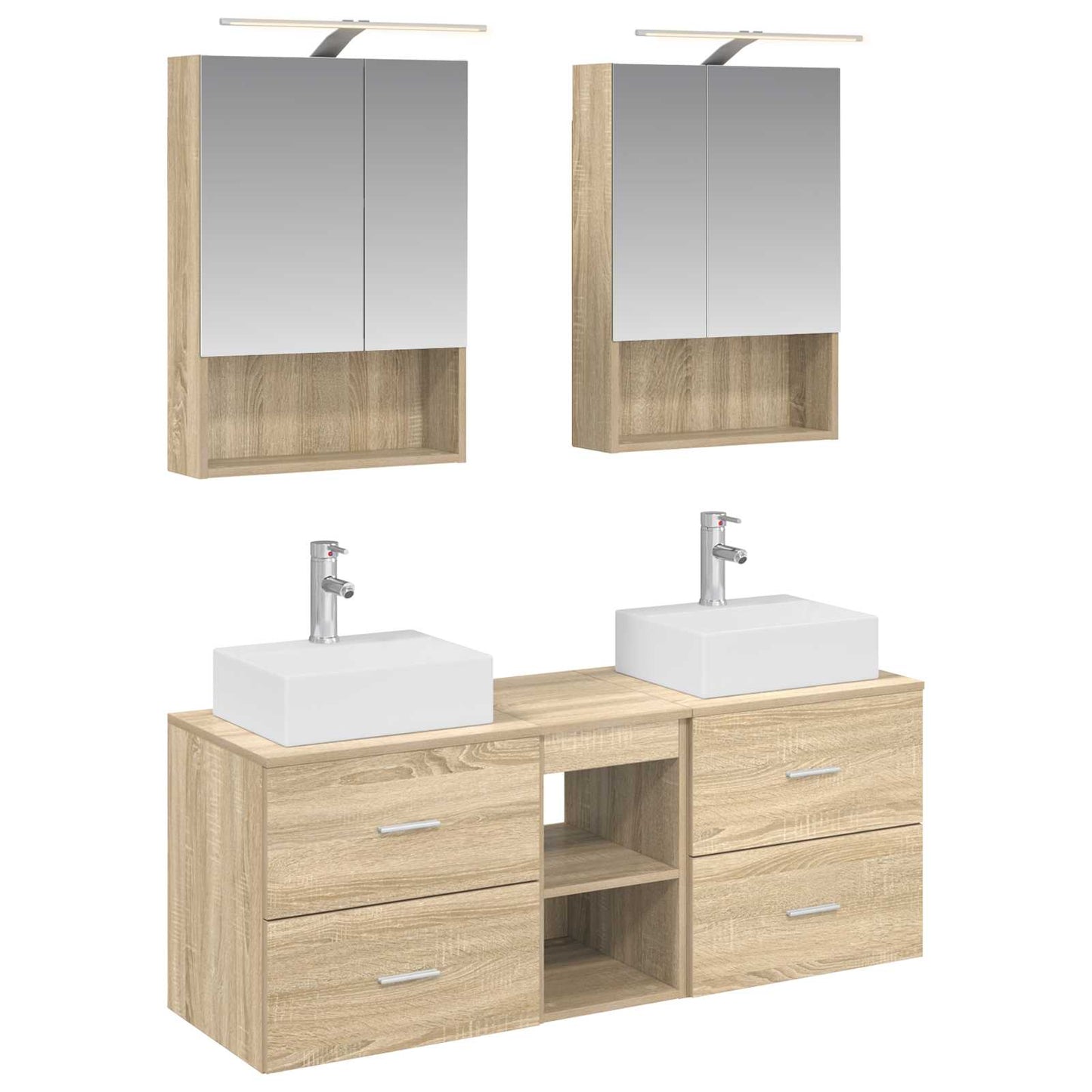 vidaXL Bathroom Furniture Set 5 pcs Sonoma Oak