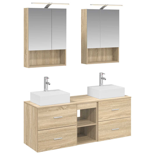 vidaXL Bathroom Furniture Set 5 pcs Sonoma Oak