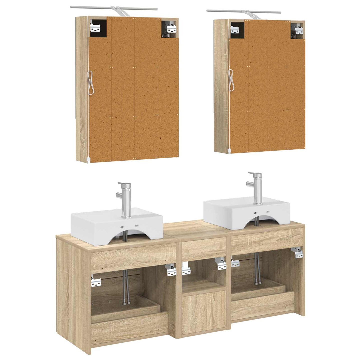 vidaXL Bathroom Furniture Set 5 pcs Sonoma Oak