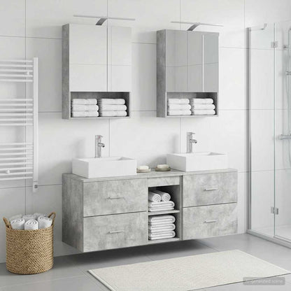 vidaXL Bathroom Furniture Set 5 pcs Concrete Grey