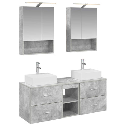 vidaXL Bathroom Furniture Set 5 pcs Concrete Grey