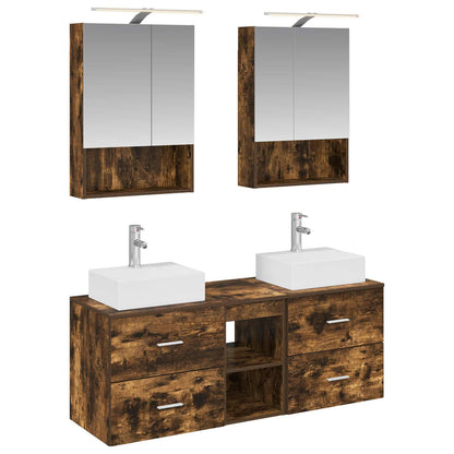 vidaXL Bathroom Furniture Set 5 pcs Smoked Oak