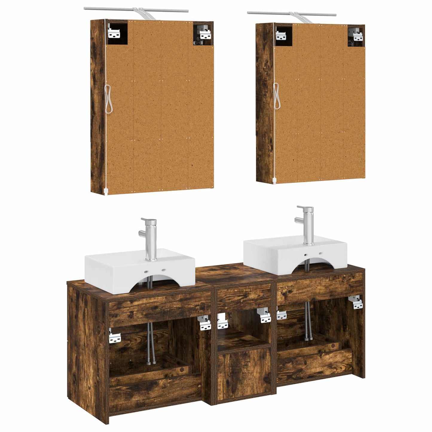 vidaXL Bathroom Furniture Set 5 pcs Smoked Oak