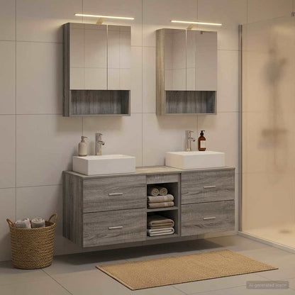 vidaXL Bathroom Furniture Set 5 pcs Grey Sonoma