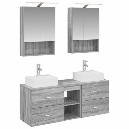vidaXL Bathroom Furniture Set 5 pcs Grey Sonoma