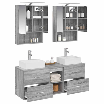 vidaXL Bathroom Furniture Set 5 pcs Grey Sonoma