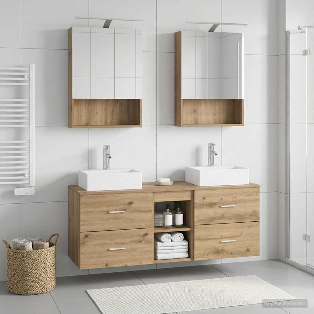 vidaXL Bathroom Furniture Set 5 pcs Artisan Oak