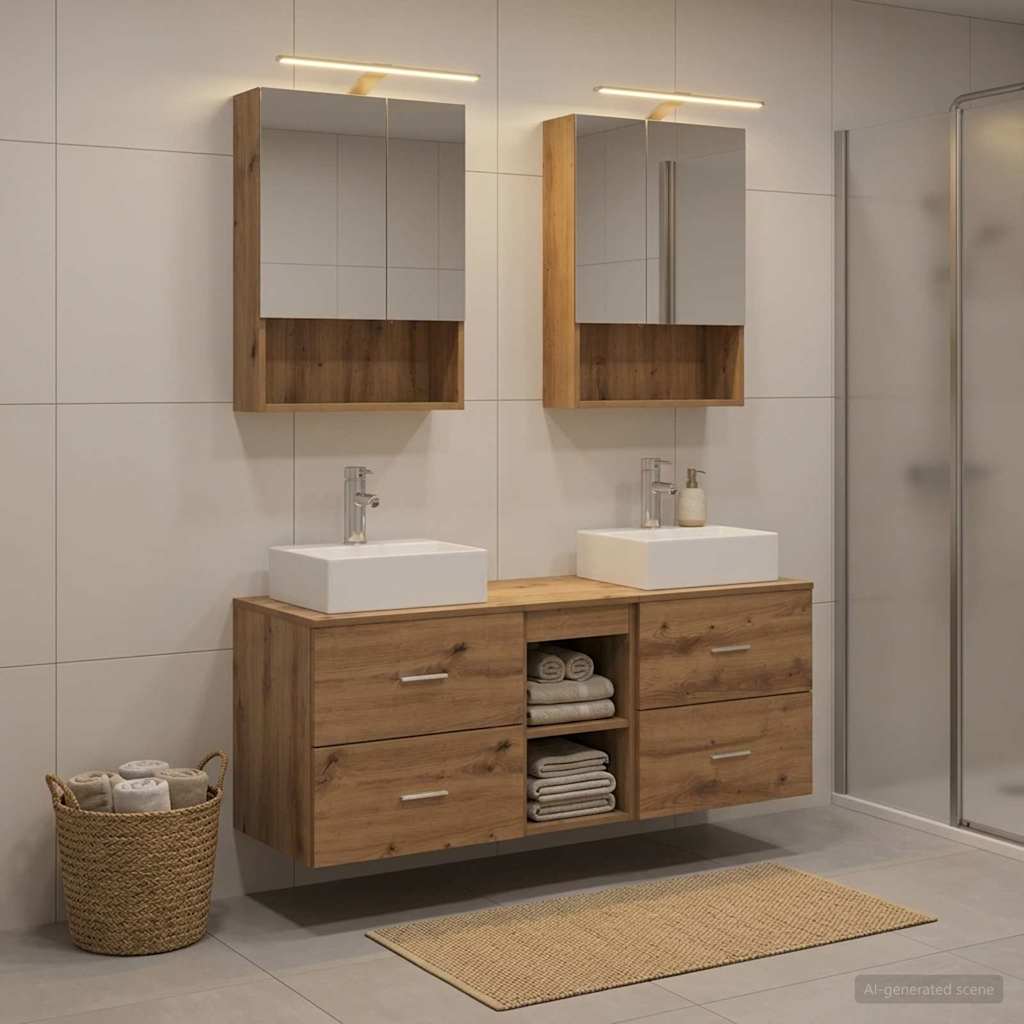 vidaXL Bathroom Furniture Set 5 pcs Artisan Oak