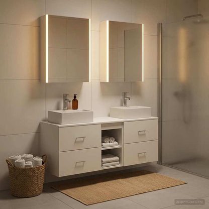 vidaXL Bathroom Furniture Set 5 pcs White Engineered Wood and Glass