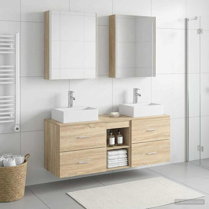 vidaXL Bathroom Furniture Set 5 pcs Sonoma Oak
