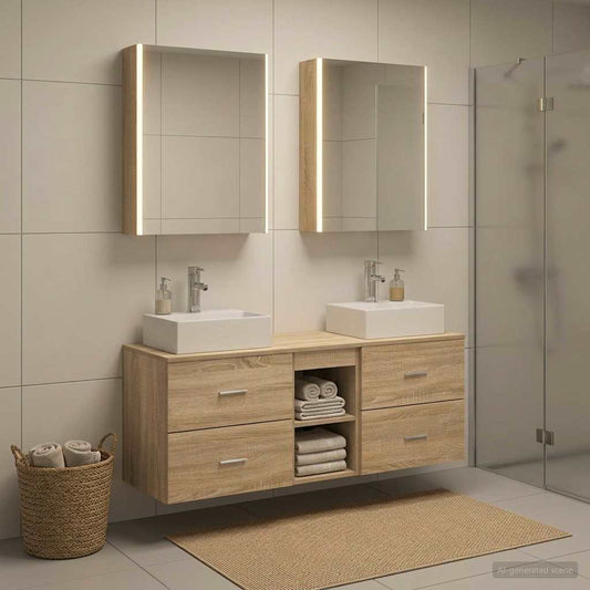 vidaXL Bathroom Furniture Set 5 pcs Sonoma Oak
