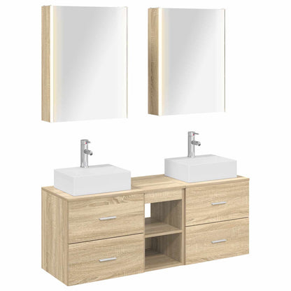vidaXL Bathroom Furniture Set 5 pcs Sonoma Oak