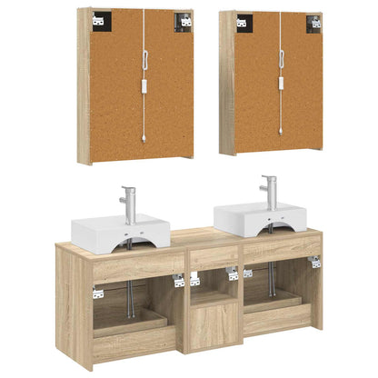 vidaXL Bathroom Furniture Set 5 pcs Sonoma Oak