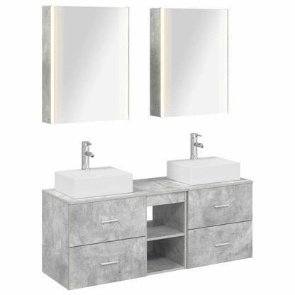 vidaXL Bathroom Furniture Set 5 pcs Concrete Grey