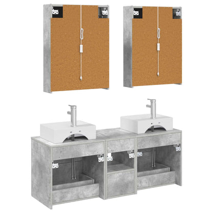 vidaXL Bathroom Furniture Set 5 pcs Concrete Grey