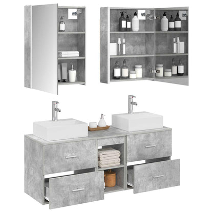 vidaXL Bathroom Furniture Set 5 pcs Concrete Grey