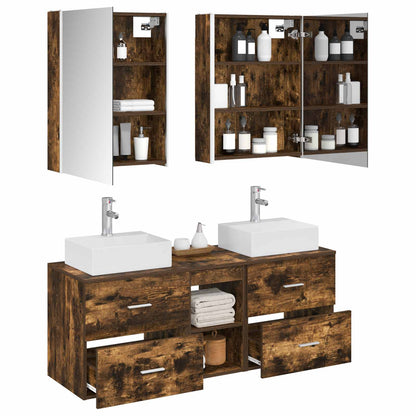 vidaXL Bathroom Furniture Set 5 pcs Smoked Oak