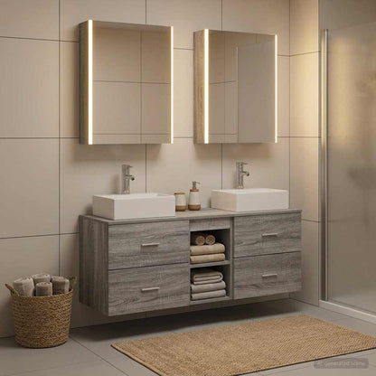 vidaXL Bathroom Furniture Set 5 pcs Grey Sonoma