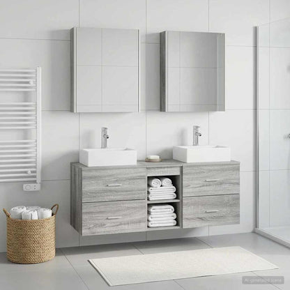 vidaXL Bathroom Furniture Set 5 pcs Grey Sonoma