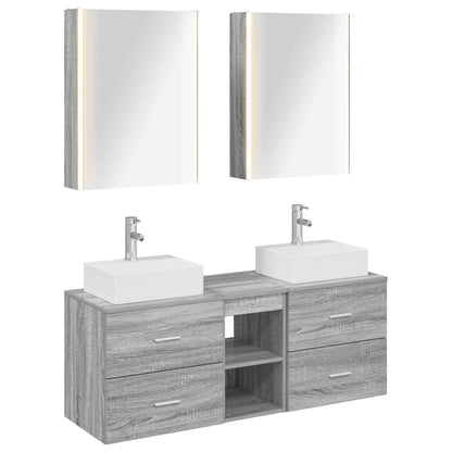 vidaXL Bathroom Furniture Set 5 pcs Grey Sonoma