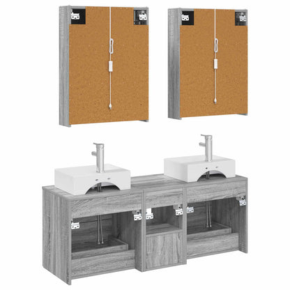 vidaXL Bathroom Furniture Set 5 pcs Grey Sonoma