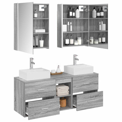 vidaXL Bathroom Furniture Set 5 pcs Grey Sonoma