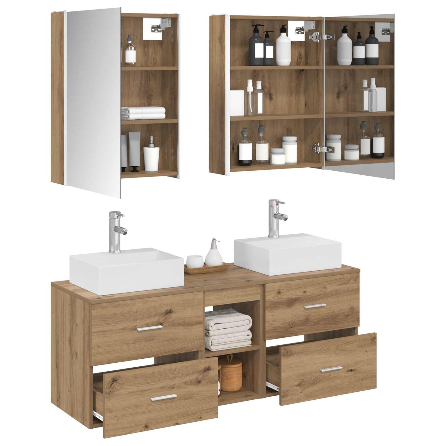 vidaXL Bathroom Furniture Set 5 pcs Artisan Oak