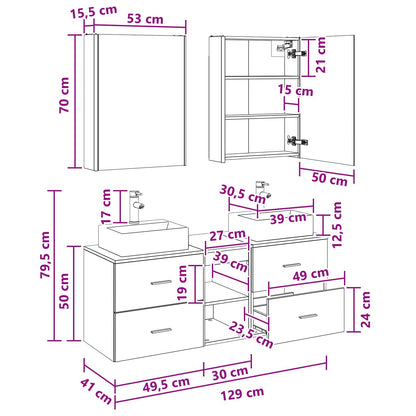 vidaXL Bathroom Furniture Set 5 pcs Artisan Oak