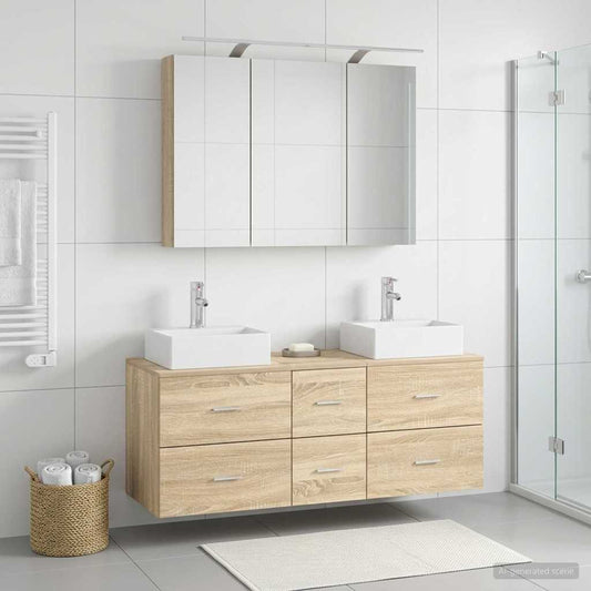 vidaXL Bathroom Furniture Set 4 pcs Sonoma Oak