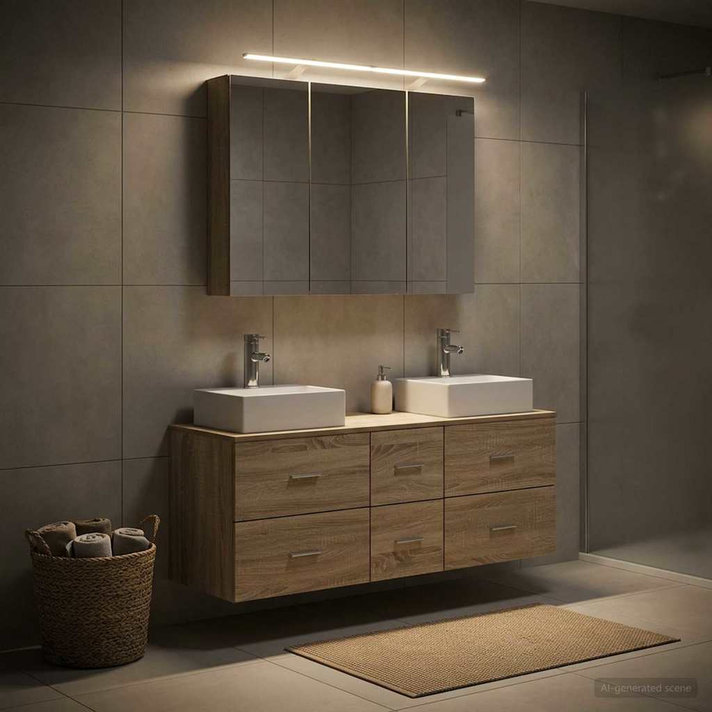 vidaXL Bathroom Furniture Set 4 pcs Sonoma Oak